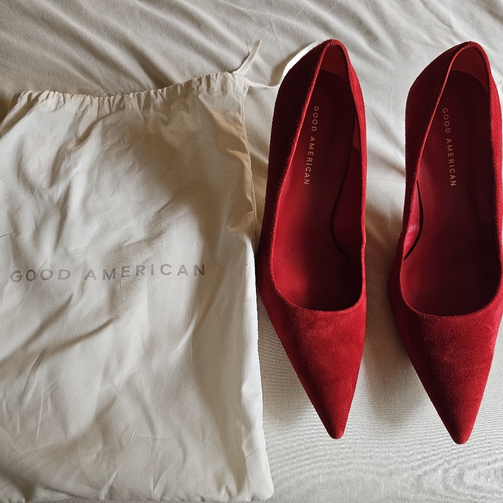 Good American Vibrant Red Heels Size 9